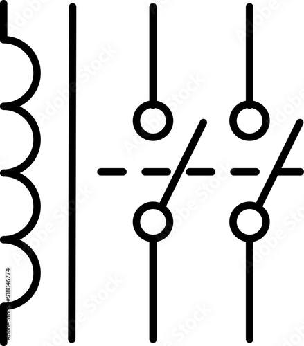 Electronic circuit symbols. Graphic symbols for electrical components in schematic circuit diagrams. Vector . photo