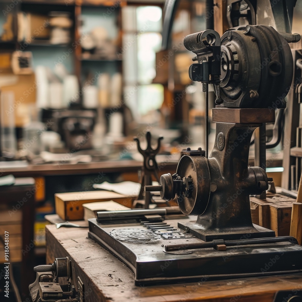 Fototapeta premium Detailed Wallpaper of Vintage or Specialized Tools for Workshop