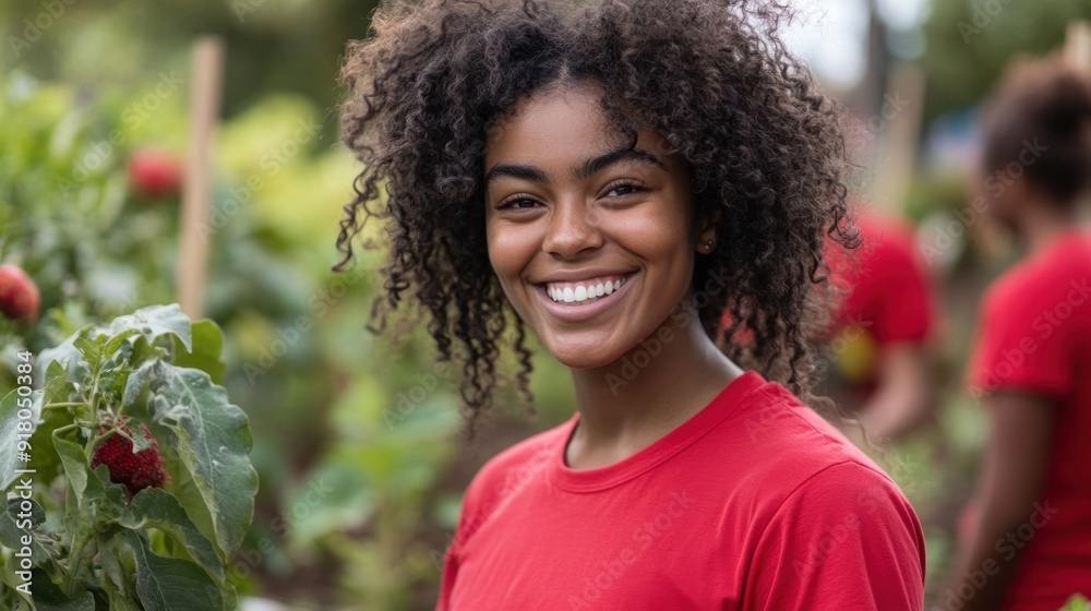 Smiling Woman in a Garden Smiling Woman in a Garden