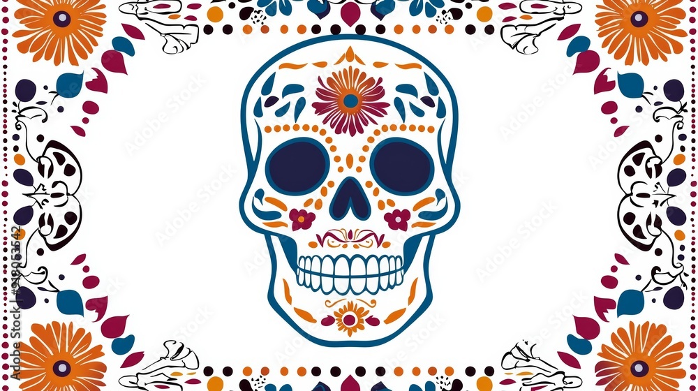 a skull with floral pattern on it a skull with floral pattern on it