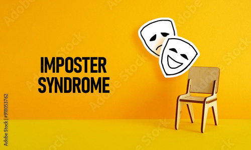 Foto Imposter syndrome is shown using the text picture of masks