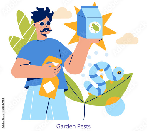 Insect Pests. Flat Vector Illustration