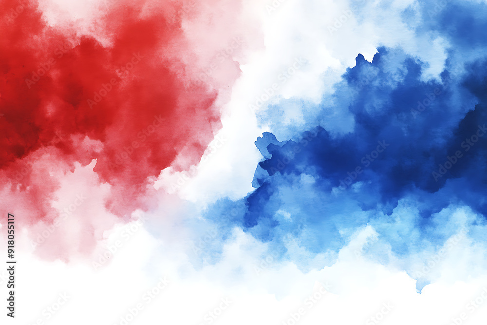Powder or smoke explosion of the American and French Flag colors Powder or smoke explosion of the American and French Flag colors