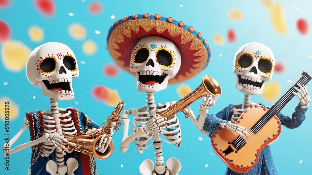 two skeletons playing instruments two skeletons playing instruments