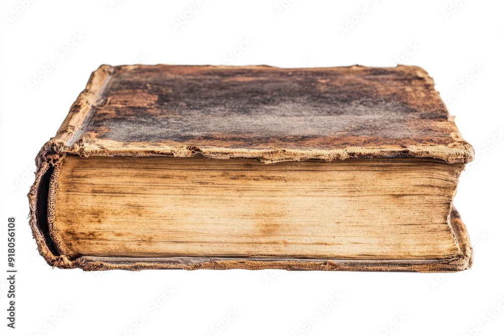 Fototapeta premium Antiquity Old Book. Vintage Reading Experience with Worn-Out Cover