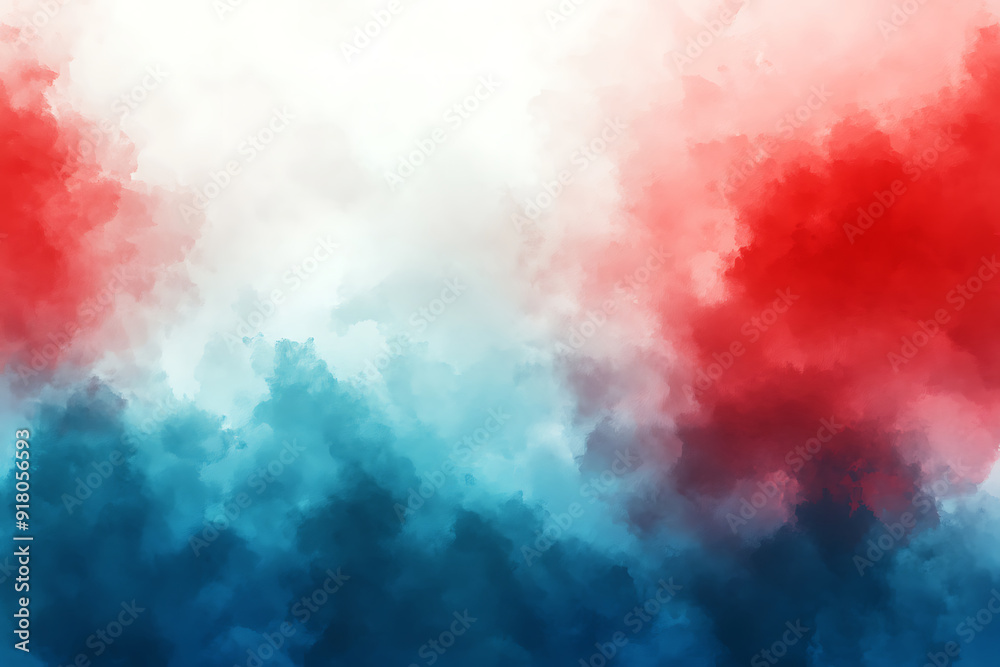Powder or smoke explosion of the American and French Flag colors Powder or smoke explosion of the American and French Flag colors