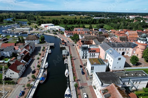 Seebad Ueckermünde, Stdthafen mit geöffneter Klappbrücke 2024 photo