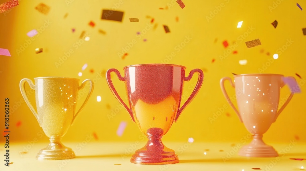 Three Golden Trophies