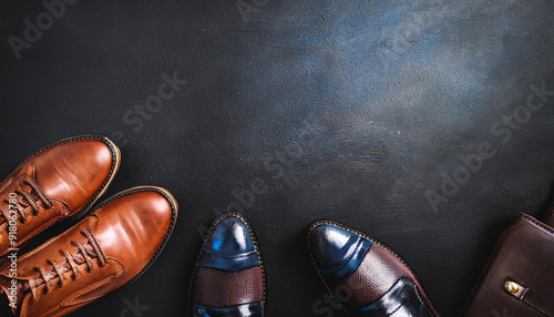 A set of different leather shoes  photo