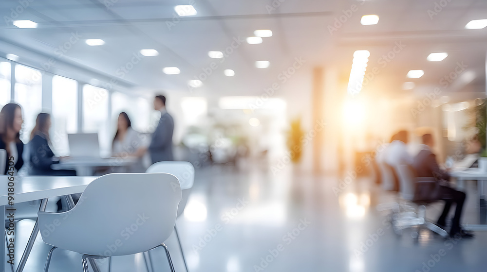 Blurred office space with white chair. Blurred office space with white chair.