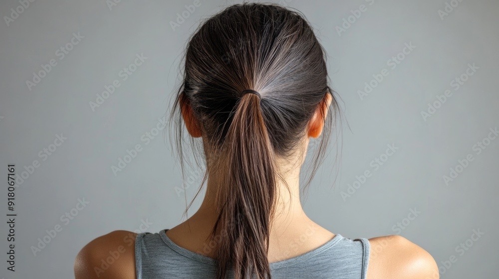 Fototapeta premium Dull Hair. Back View of Woman with Coiffure Showing Damaged and Brittle Hair