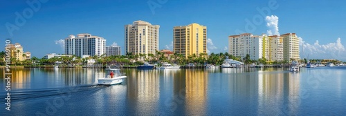 Fort Myers Florida Beach Skyline with Mantanza Pass Waterway - Ideal Hotel and Timeshare Destination for Boaters photo