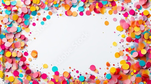Colorful Confetti Border for Photo Overlay Generative AI