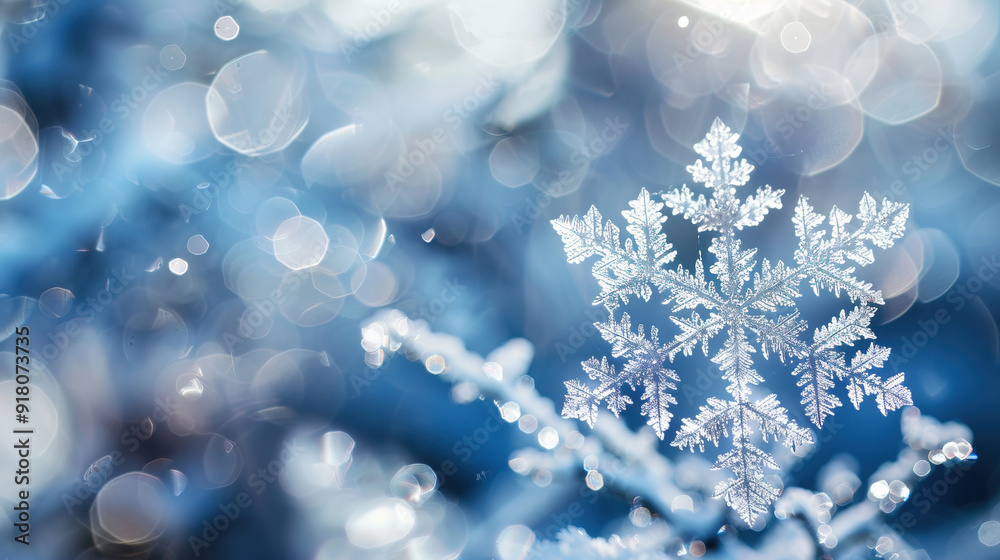 Blue Christmas background, snow background.