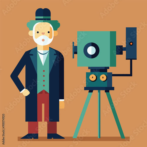 Vector flat style illustration of camera colorful simple Camera icon