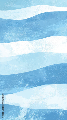 Hand Drawn Illustrated Pattern Background in a Chambray Blue colour featuring a textured wavy line block illustration. Social media vertical background, template and wallpaper vector.