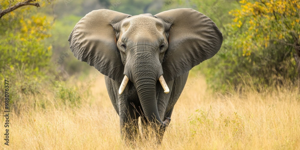 Fototapeta premium Elephants in Peril: The Dire Impact of Global Warming and Deforestation on Wildlife, Highlighting the Urgent Need for Conservation and Habitat Preservation
