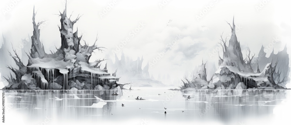 Ice Material Structure Background - Generative AI Ice Material Structure Background - Generative AI