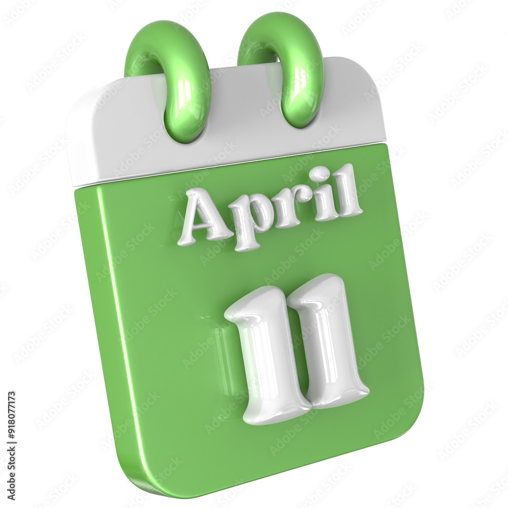 3D Calendar with 11 date number,April 3D Illustration 3D Calendar with 11 date number,April 3D Illustration