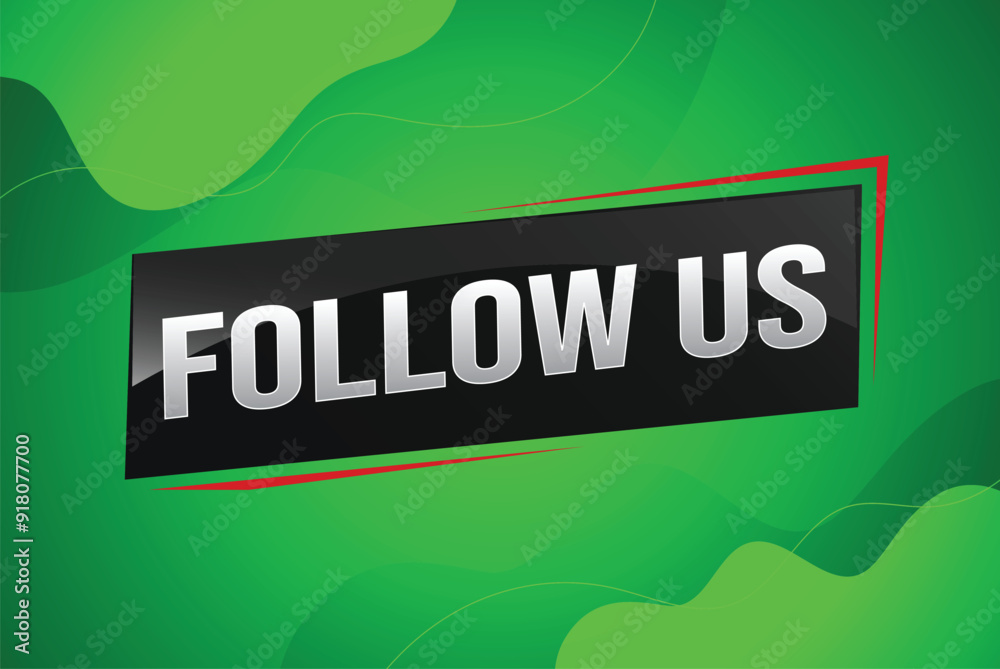 Follow us word text concept icon logo sign symbol vector note memo 3d best big sale style for use landing page, template, note, web, mobile app, poster, banner, flyer, speak, gift card, coupon


