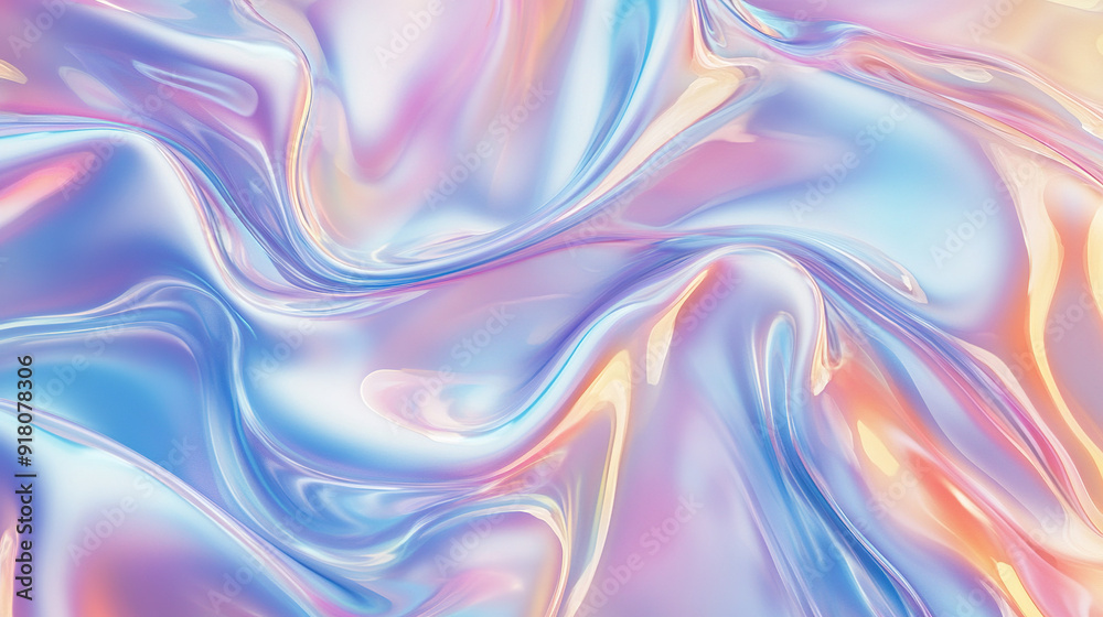 Holographic iridescent abstract laser background with soft pastel tones, dreamy flowing pattern in high resolution for ethereal designs Holographic iridescent abstract laser background with soft pastel tones, dreamy flowing pattern in high resolution for ethereal designs
