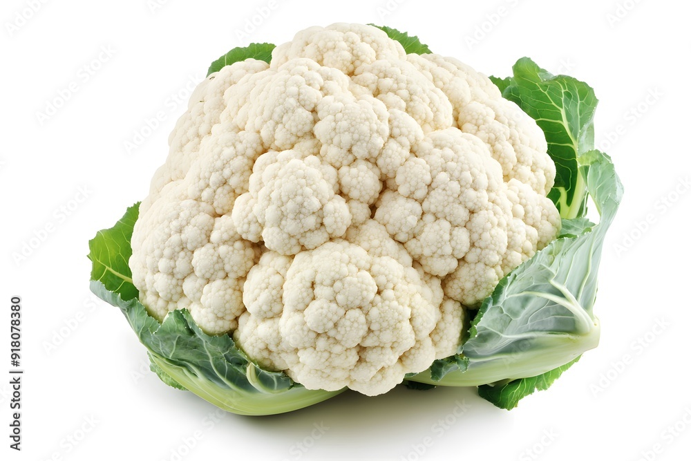 Fresh Cauliflower with Green Leaves. Fresh Cauliflower with Green Leaves.