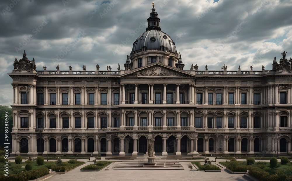 Fototapeta premium An early view of an old building