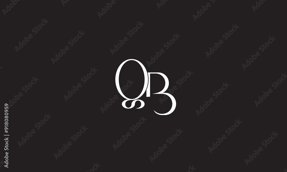 QB, BQ , Q ,B Abstract Letters Logo Monogram QB, BQ , Q ,B Abstract Letters Logo Monogram