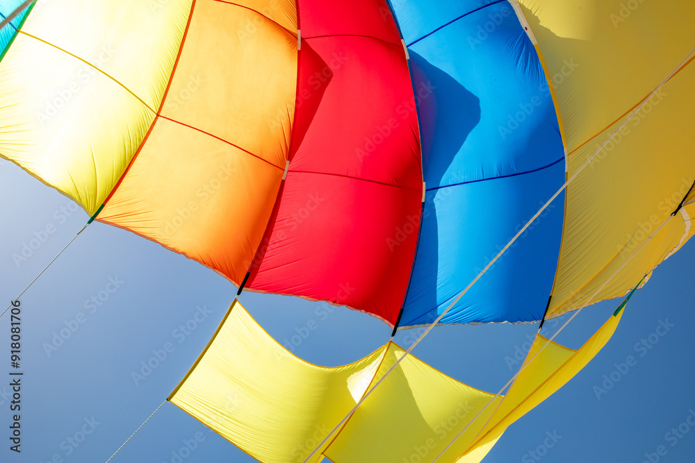 Fototapeta premium colorful material of a parachute or a windsurf balloon