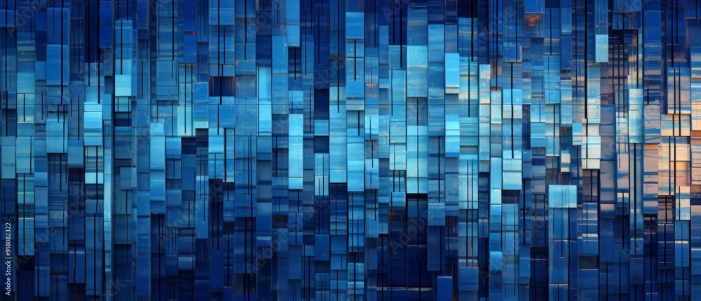 Fototapeta premium Denim Patchwork Material Structure Background - Generative AI