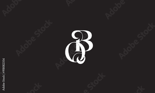 QB, BQ , Q ,B Abstract Letters Logo Monogram	