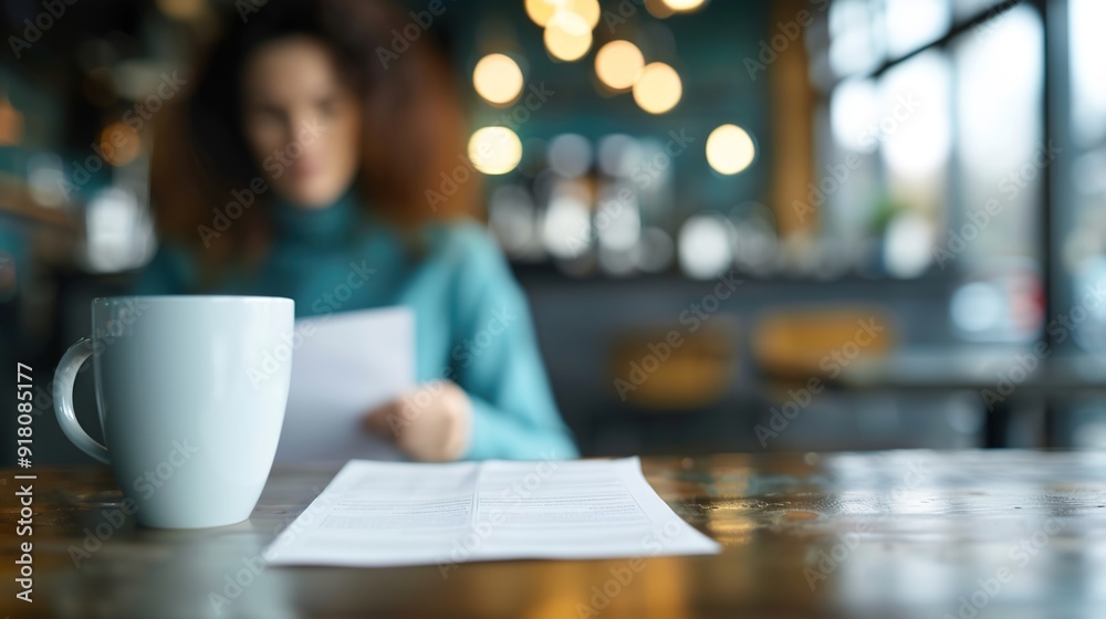 Contemplating Menu Choices at a Cozy Cafe Table - Young Person Reading Menu Card Before Ordering Food Contemplating Menu Choices at a Cozy Cafe Table - Young Person Reading Menu Card Before Ordering Food