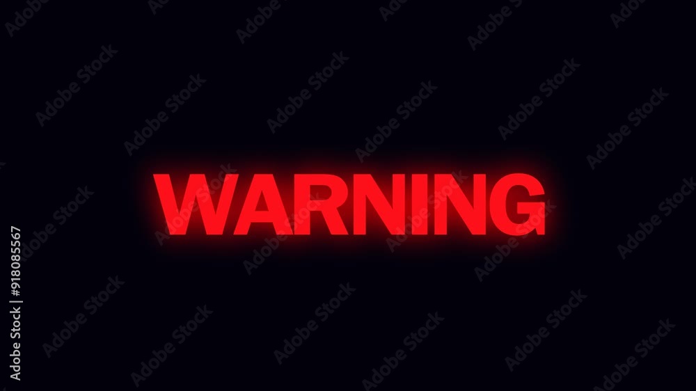 Red Warning Text animation. Warning Text on black background. Warning text Signal video. warning text. Red Warning Text animation. Warning Text on black background. Warning text Signal video. warning text.