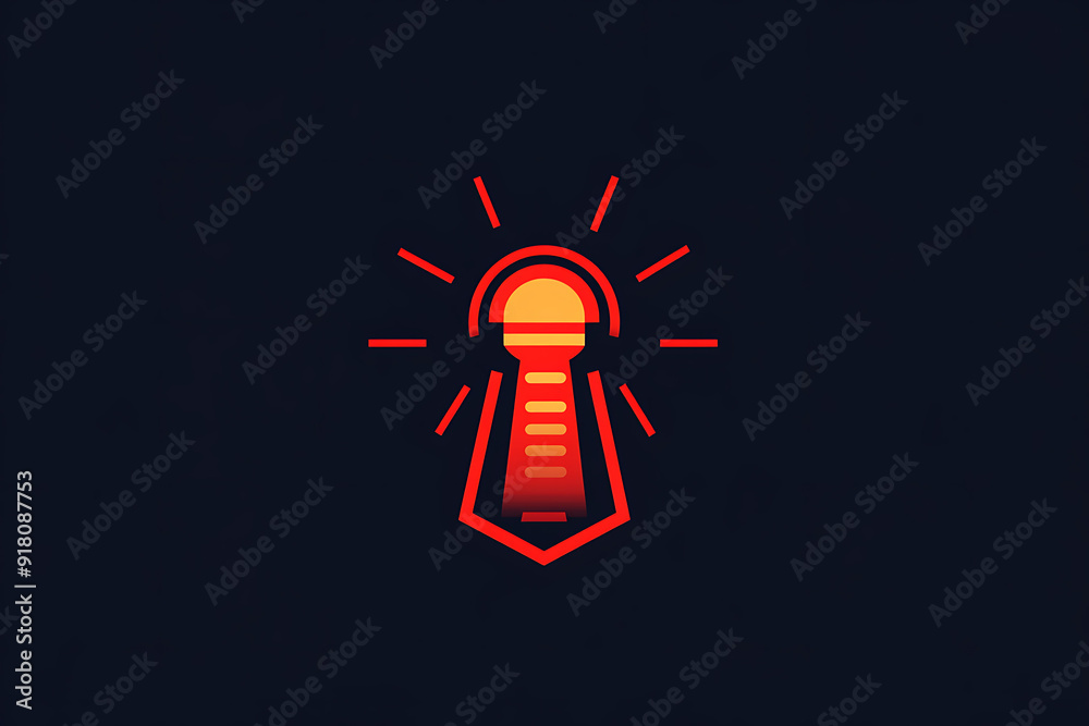 A logo symbol depicting an emergency siren, featuring a vivid red flashing light that signifies a medical alarm or emergency alert A logo symbol depicting an emergency siren, featuring a vivid red flashing light that signifies a medical alarm or emergency alert