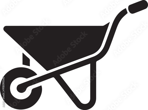 wheelbarrow vector silhouette illustration logo art