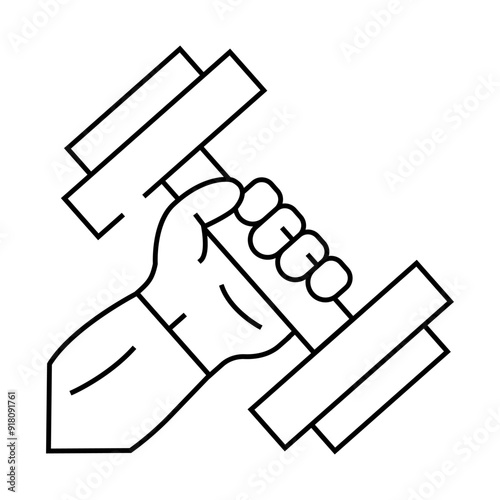 exercise with dumbbell line icon vector. exercise with dumbbell sign. isolated contour symbol black illustration