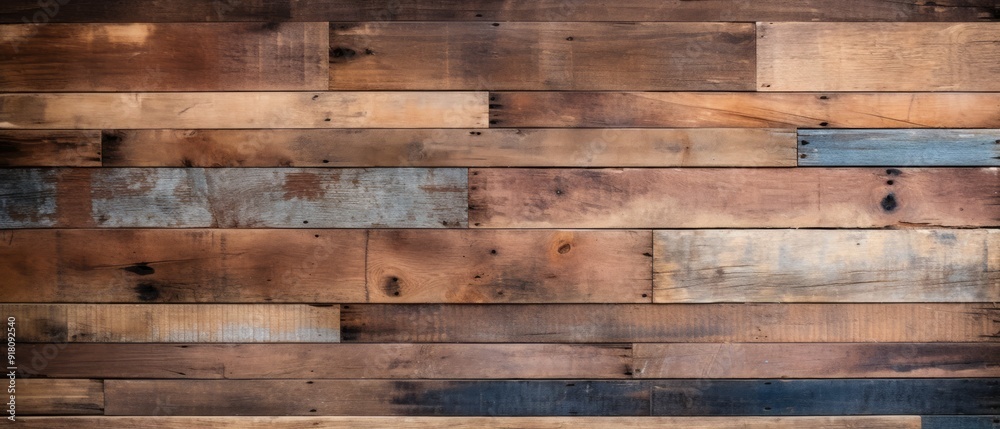 Naklejka premium Reclaimed Wood Material Structure Background - Generative AI