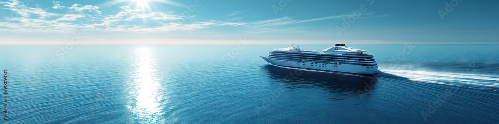 custom made wallpaper toronto digitalSea Travel: A luxurious cruise ship gliding across a calm ocean, with passengers enjoying the sun and sea.