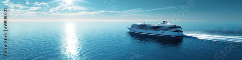 Wallpaper Mural Sea Travel: A luxurious cruise ship gliding across a calm ocean, with passengers enjoying the sun and sea. Torontodigital.ca