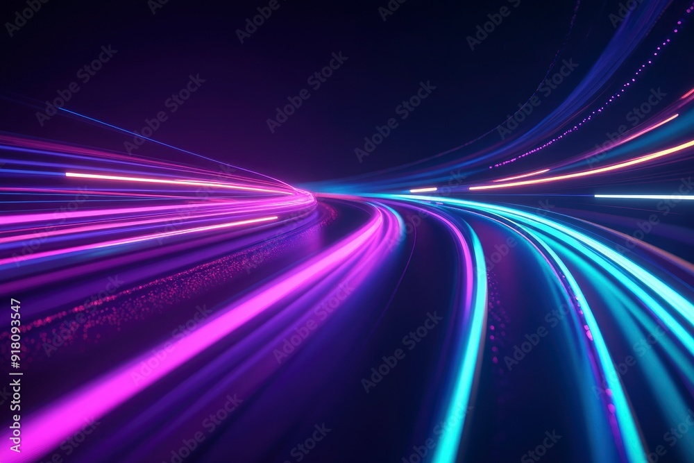 3d Render, Blue purple speed light line through dark background, abstract fast highway patch, hyper speed warp in space with generative ai 3d Render, Blue purple speed light line through dark background, abstract fast highway patch, hyper speed warp in space with generative ai
