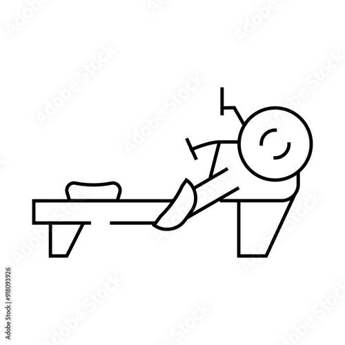 rowing machine line icon vector. rowing machine sign. isolated contour symbol black illustration