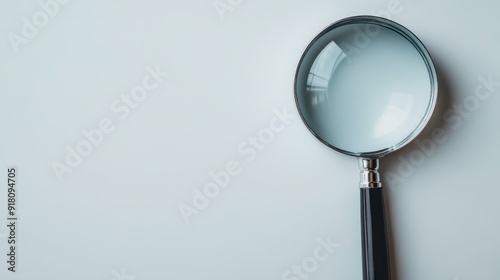 This close-up image captures the simplicity and elegance of a magnifying glass placed on a clean white background, highlighting the tool's importance in detail-oriented observations.