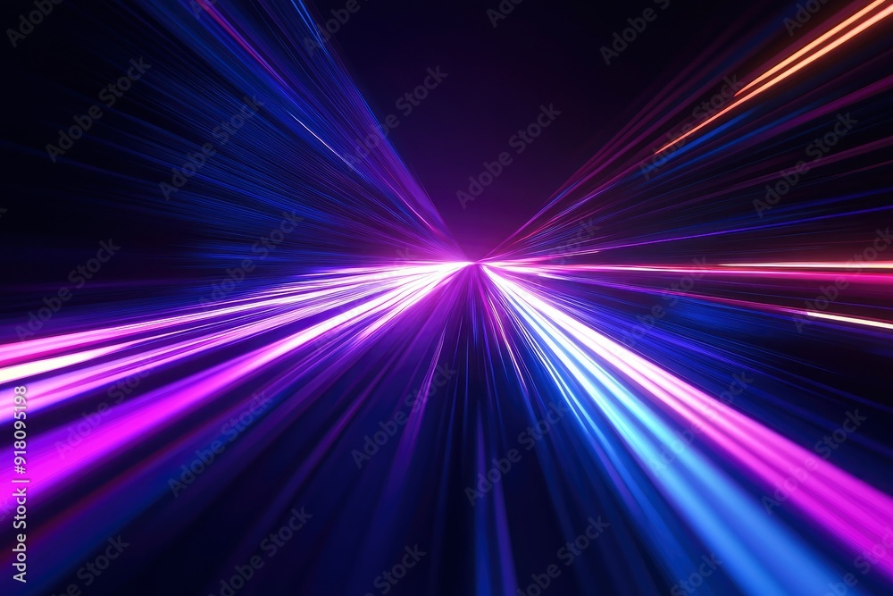 3d Render, Blue purple speed light line through dark background, abstract fast highway patch, hyper speed warp in space with generative ai 3d Render, Blue purple speed light line through dark background, abstract fast highway patch, hyper speed warp in space with generative ai