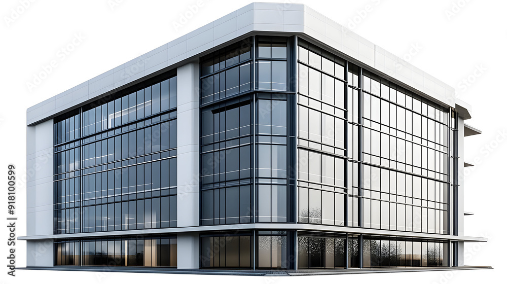 Modern glass office building isolated on white. Modern glass office building isolated on white.