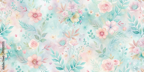 Wallpaper Mural Softly blended watercolor texture background featuring calming, gradient-style washes of pastel hues in gentle, seamless pattern for versatile design applications. Torontodigital.ca