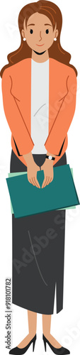 Female long red hair school teacher - professional educator