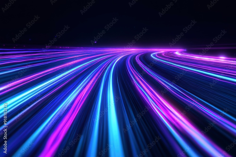 3d Render, Blue purple speed light line through dark background, abstract fast highway patch, hyper speed warp in space with generative ai 3d Render, Blue purple speed light line through dark background, abstract fast highway patch, hyper speed warp in space with generative ai