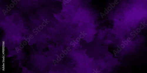 Abstract dark purple watercolor cloudiness, mist, or smog background. Dark purple  sky with black background and blurred pattern. Vivid textured aquarelle painted art design background.