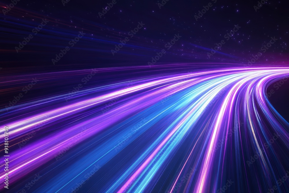 3d Render, Blue purple speed light line through dark background, abstract fast highway patch, hyper speed warp in space with generative ai 3d Render, Blue purple speed light line through dark background, abstract fast highway patch, hyper speed warp in space with generative ai