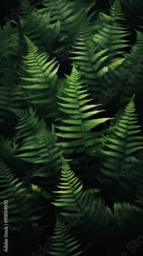 Ferns Material Structure Background - Generative AI